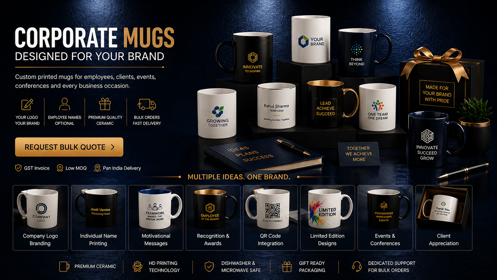 Premium corporate mugs for branding, recognition, events and business gifting