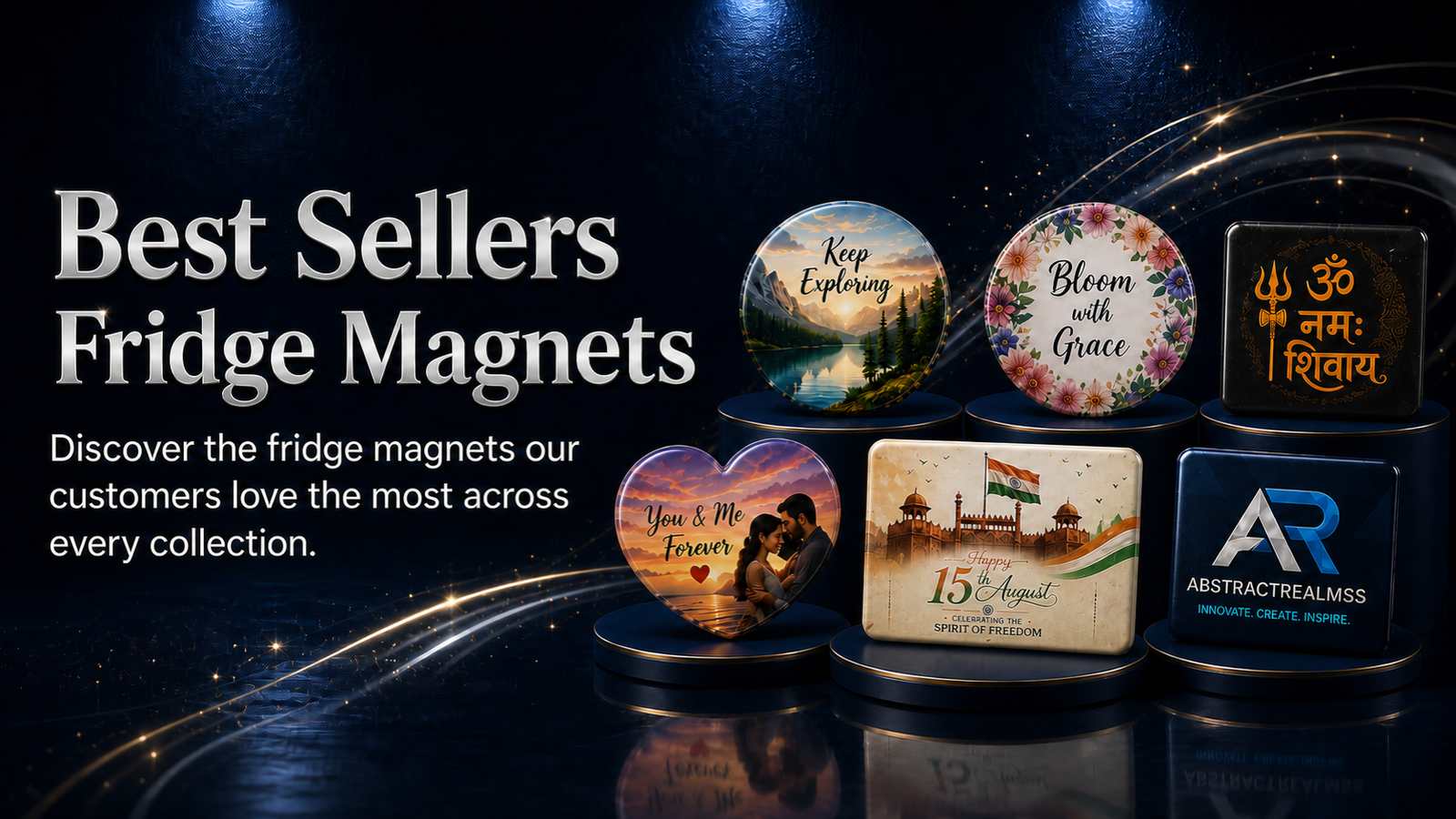 Best sellers fridge magnets from Designer, Festival, Birthday, Anniversary, Devotional and Corporate collections