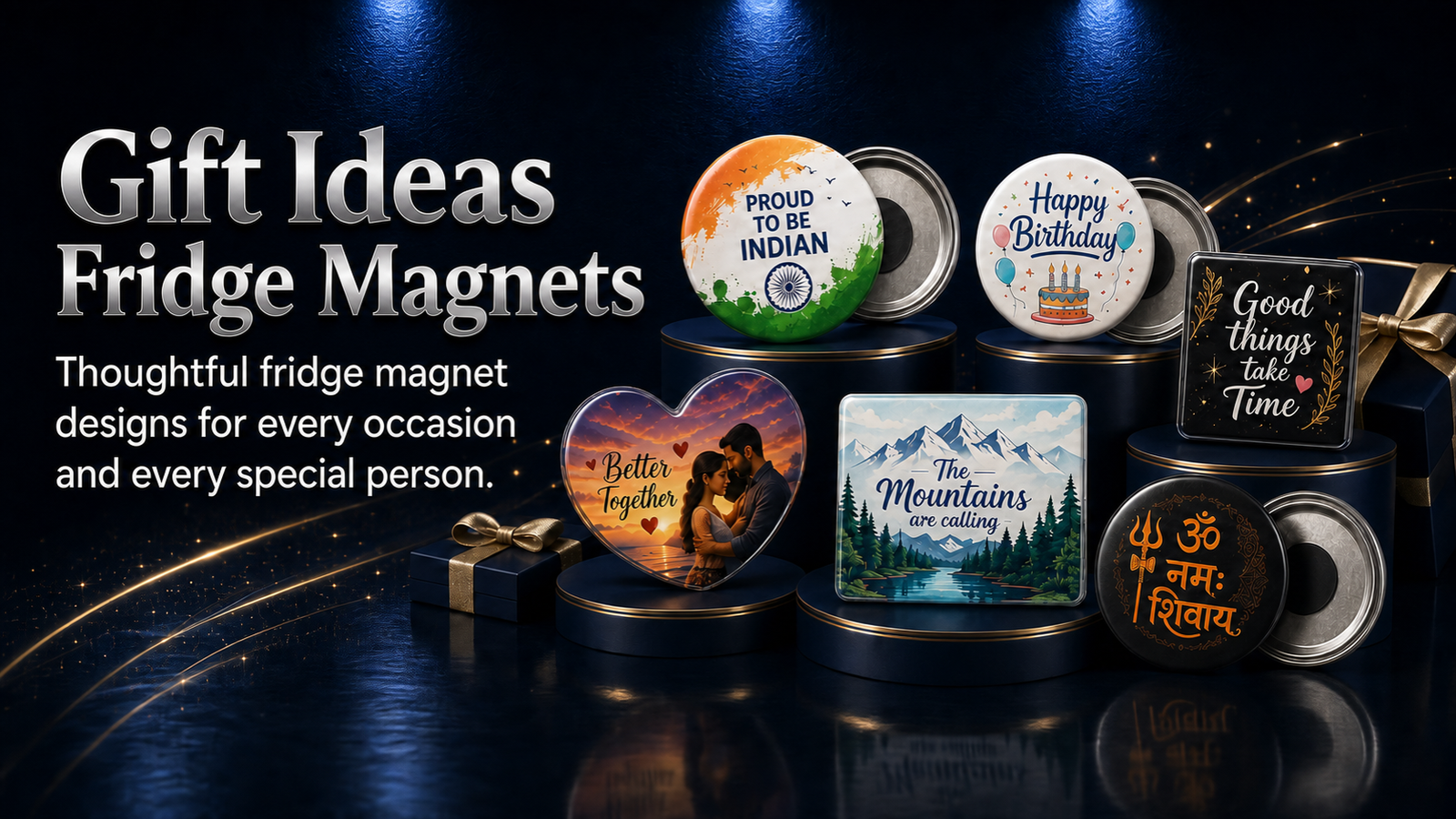 Gift-idea fridge magnets from Designer, Festival, Birthday, Anniversary, Devotional and Corporate collections