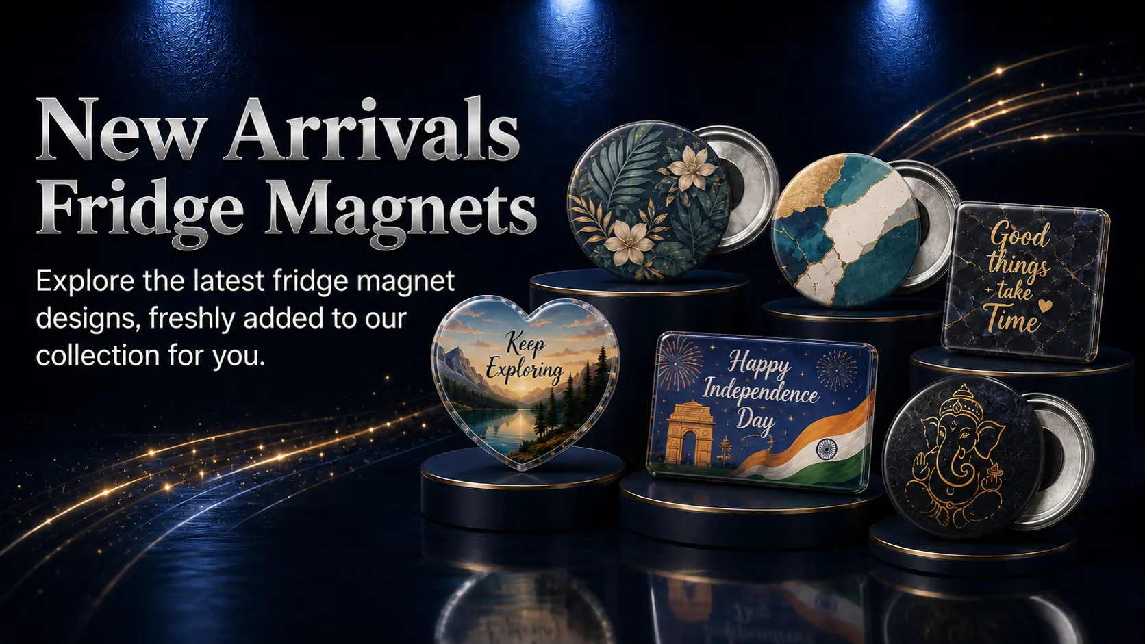 New arrivals fridge magnets from Designer, Festival, Birthday, Anniversary, Devotional and Corporate collections