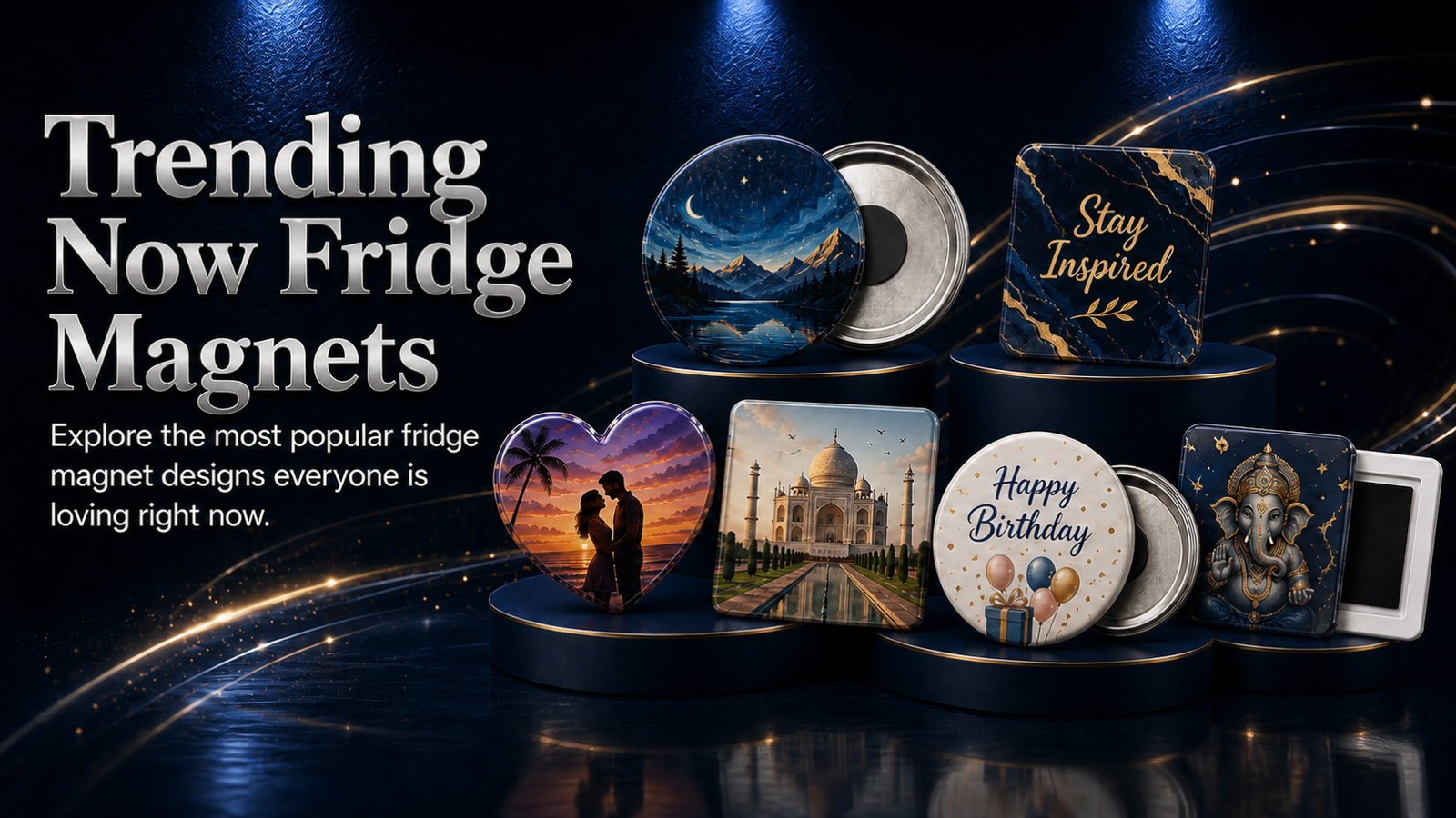 Trending fridge magnets from Designer, Festival, Birthday, Anniversary, Devotional and Corporate collections
