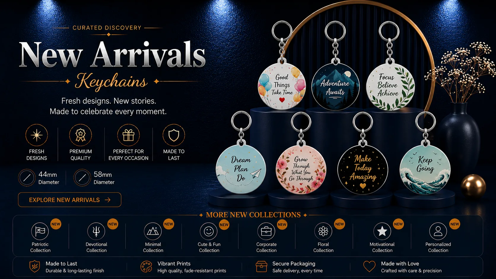 New arrival keychains from Designer, Festival, Birthday, Anniversary, Devotional and Corporate collections