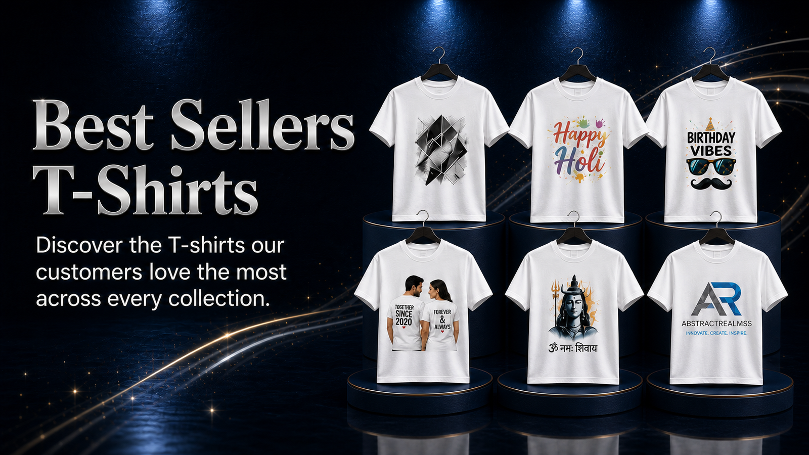 Best sellers T-shirts from Designer, Festival, Birthday, Anniversary, Devotional and Corporate collections