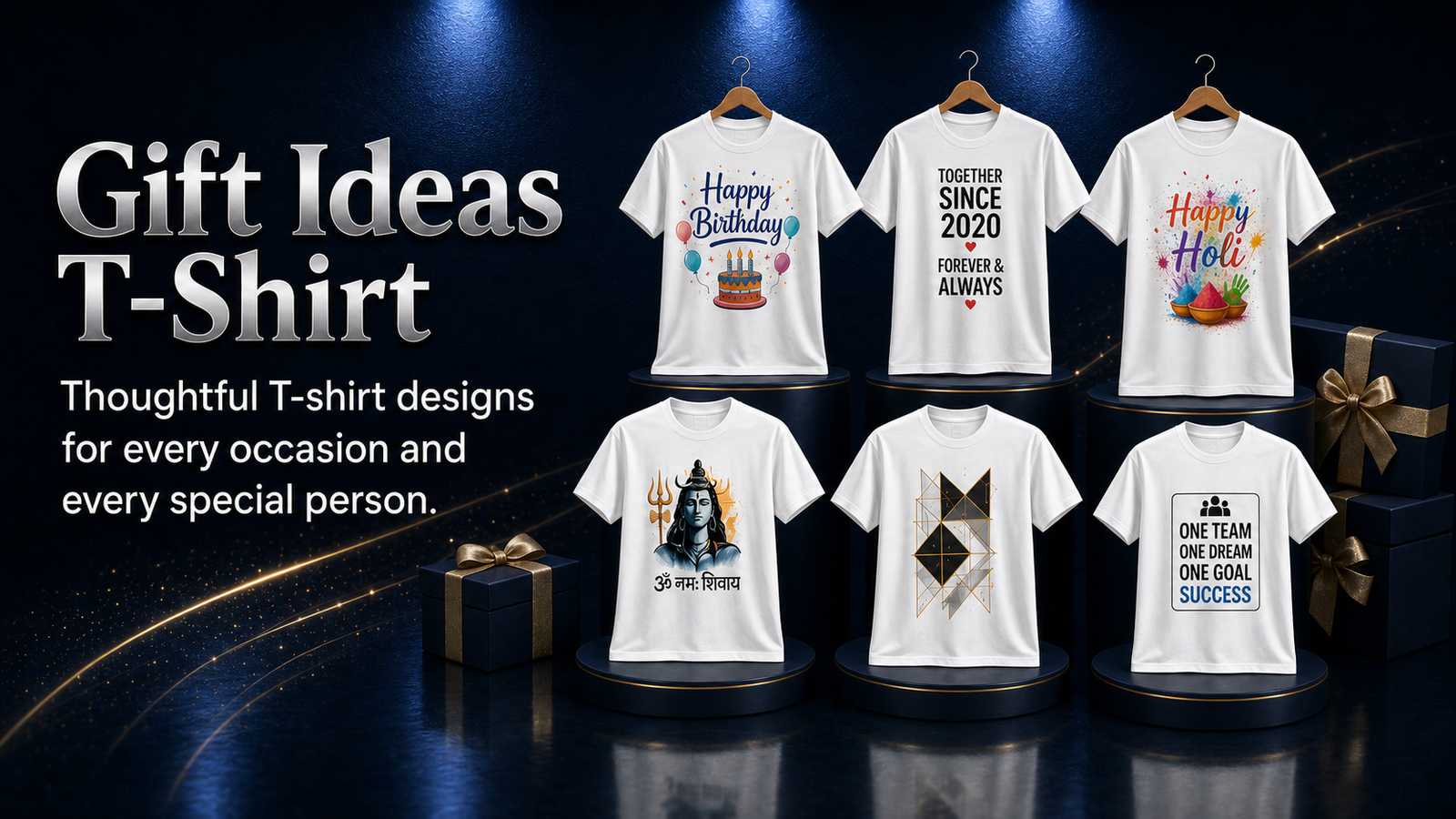 Gift-idea T-shirts from Designer, Festival, Birthday, Anniversary, Devotional and Corporate collections