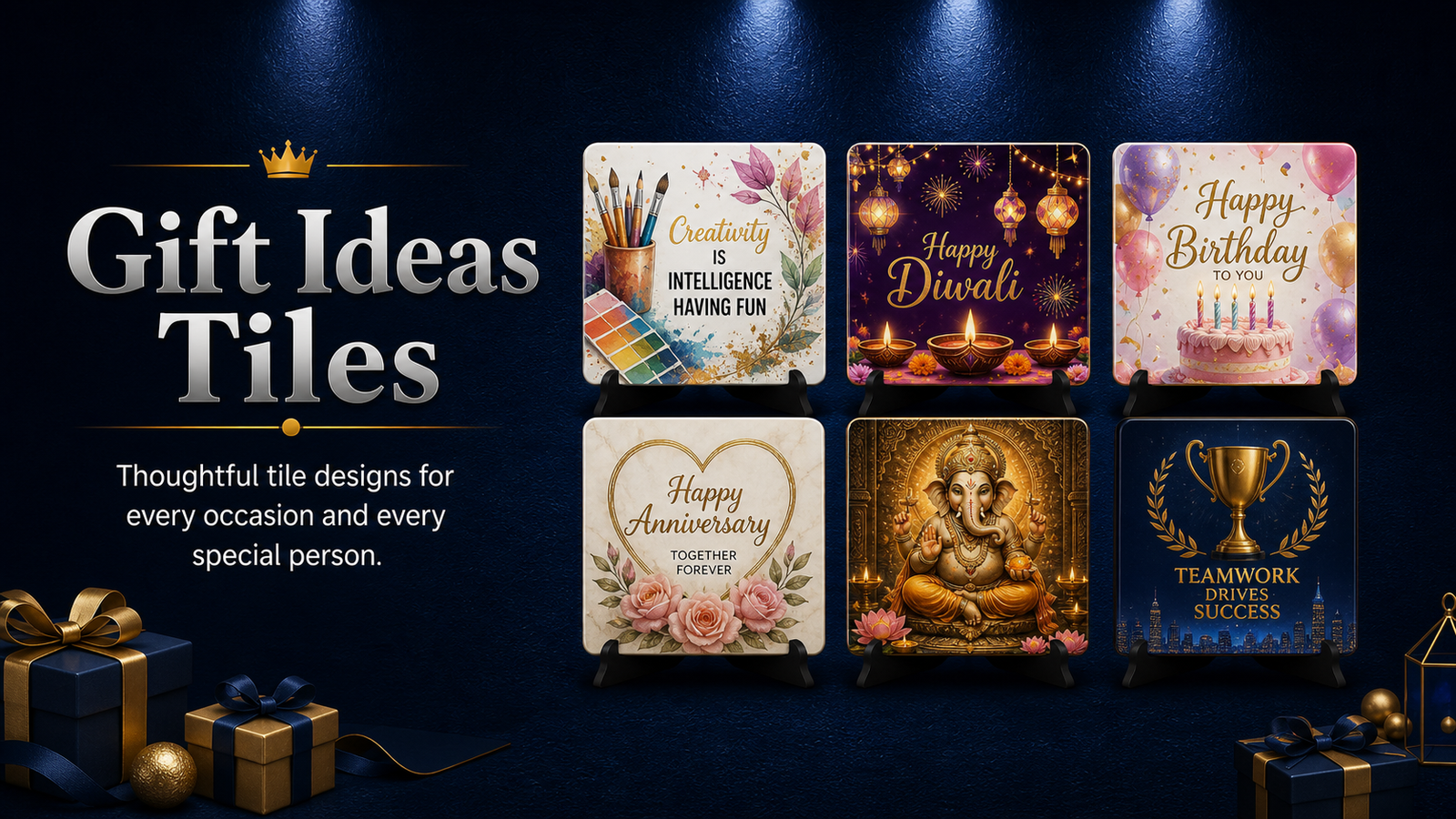 Gift-idea Tiles from Designer, Festival, Birthday, Anniversary, Devotional and Corporate collections