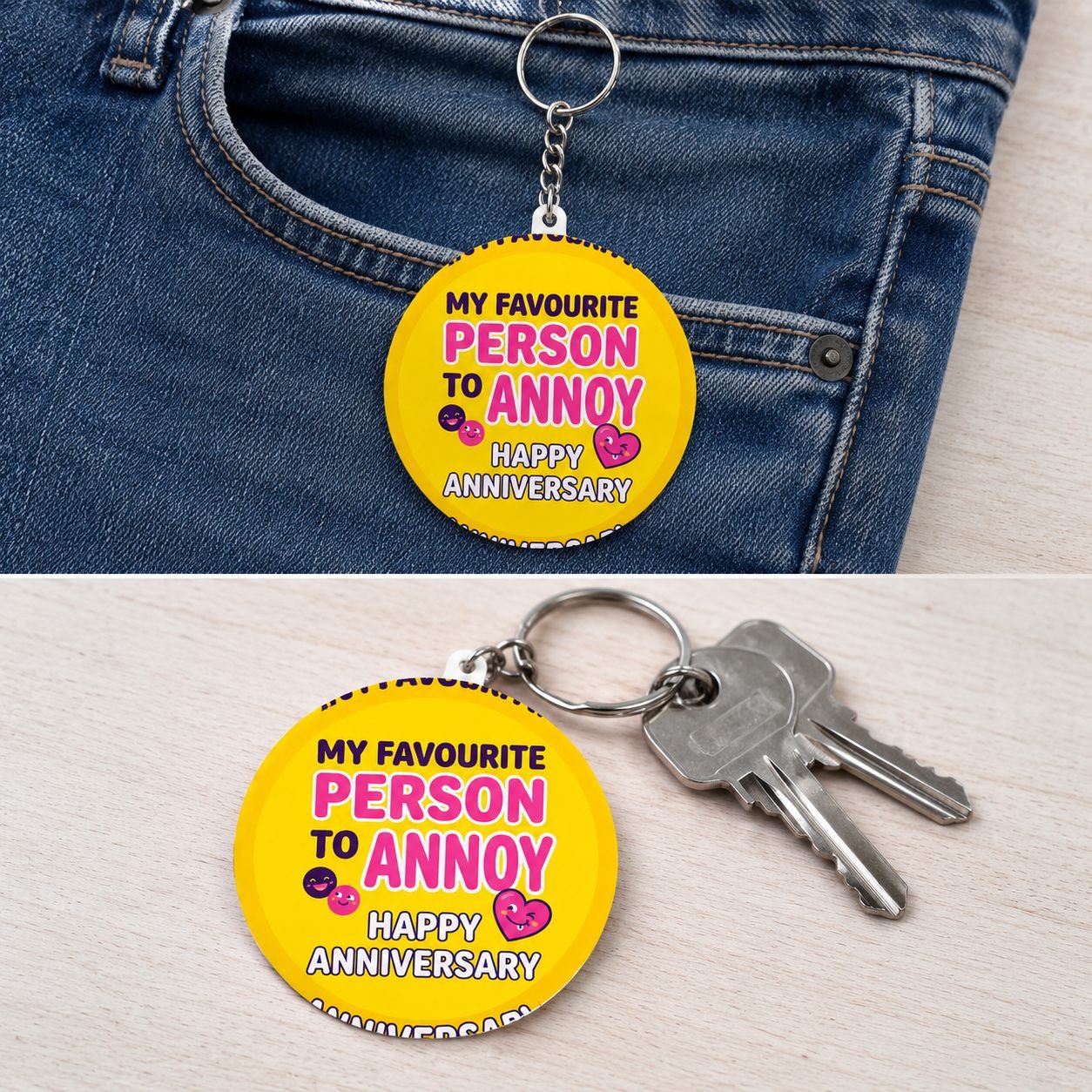 My Favourite Person to Annoy Anniversary Keychain view 4