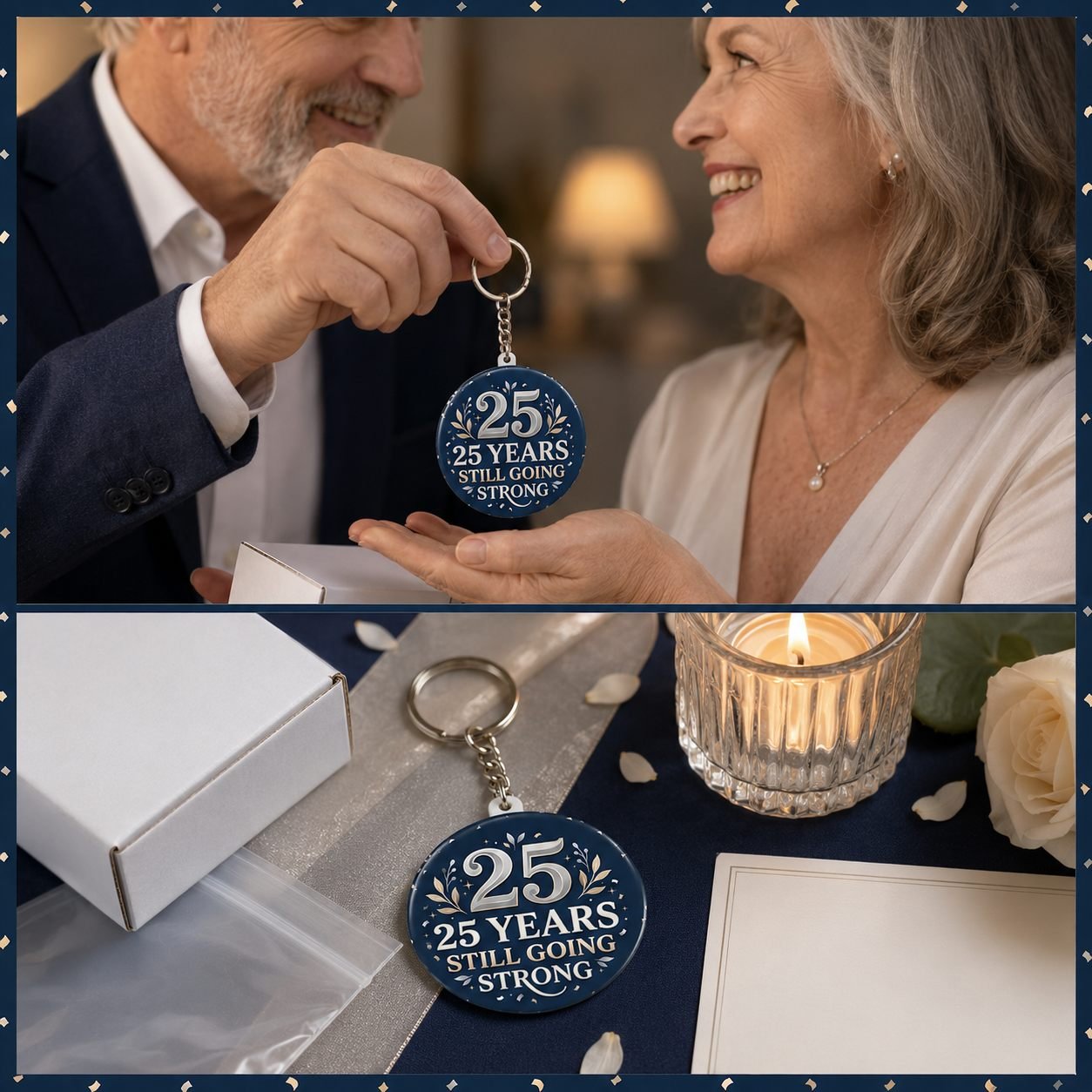 25 Years Still Going Strong Anniversary Keychain view 3