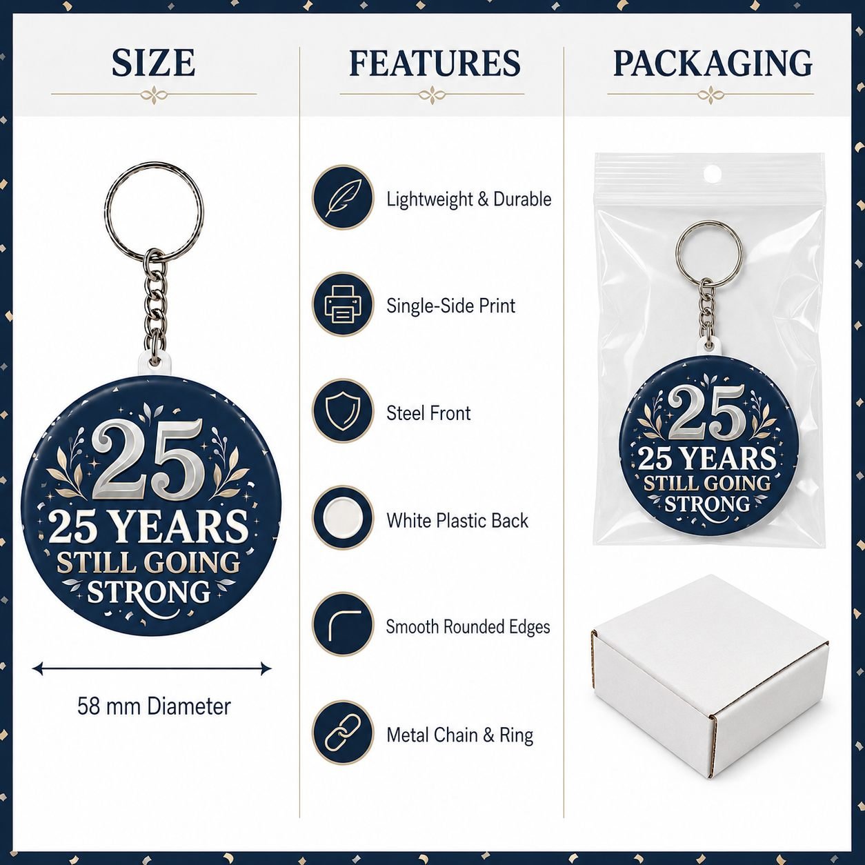 25 Years Still Going Strong Anniversary Keychain view 4