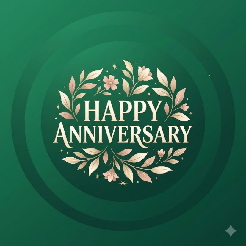 Emerald Floral Happy Anniversary Keychain view 7
