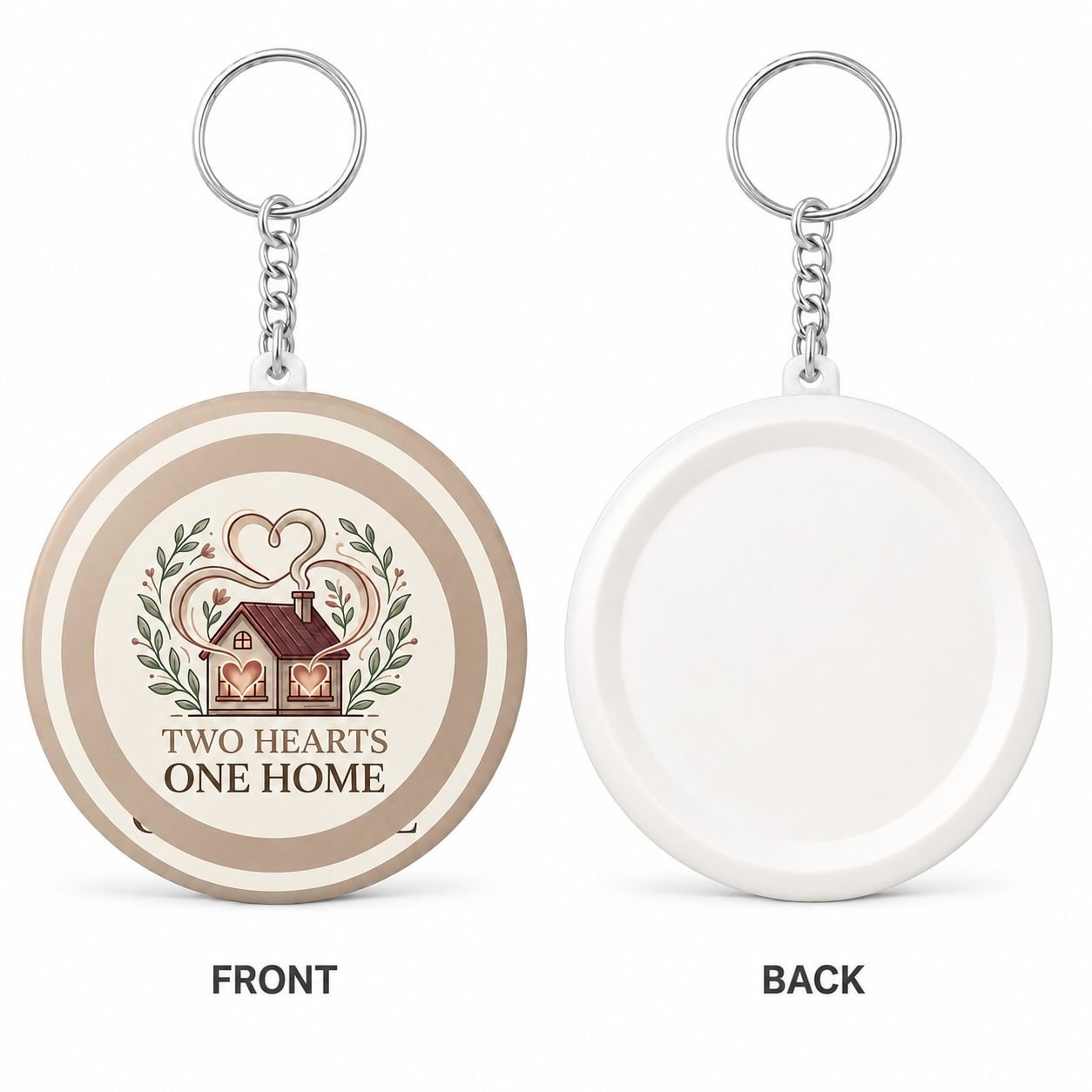 Two Hearts One Home Anniversary Keychain view 2