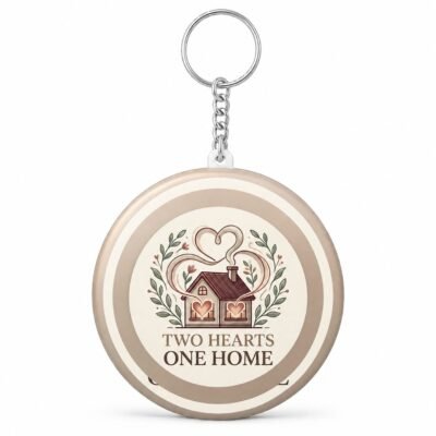 Two Hearts One Home Anniversary Keychain
