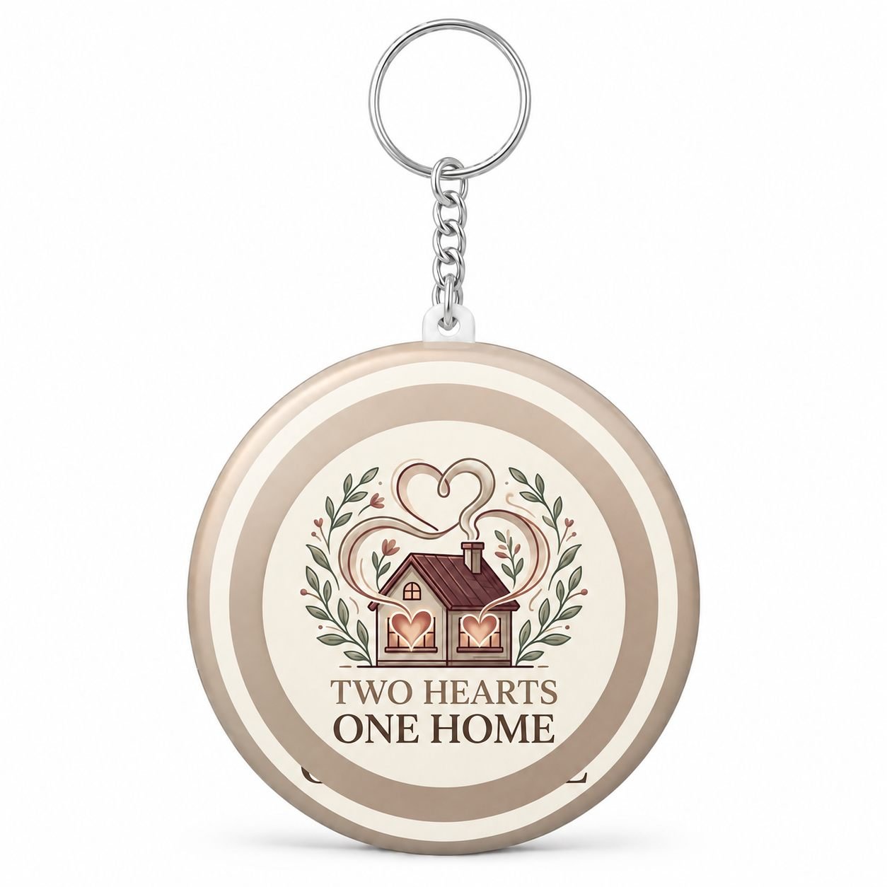 Two Hearts One Home Anniversary Keychain view 1