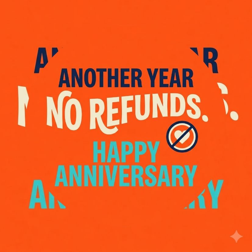 Another Year No Refunds Happy Anniversary Keychain view 6