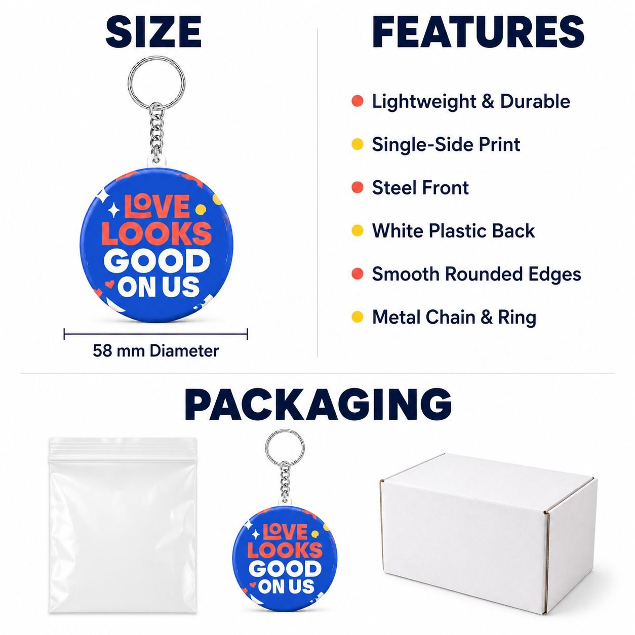 Love Looks Good on Us Anniversary Keychain view 5
