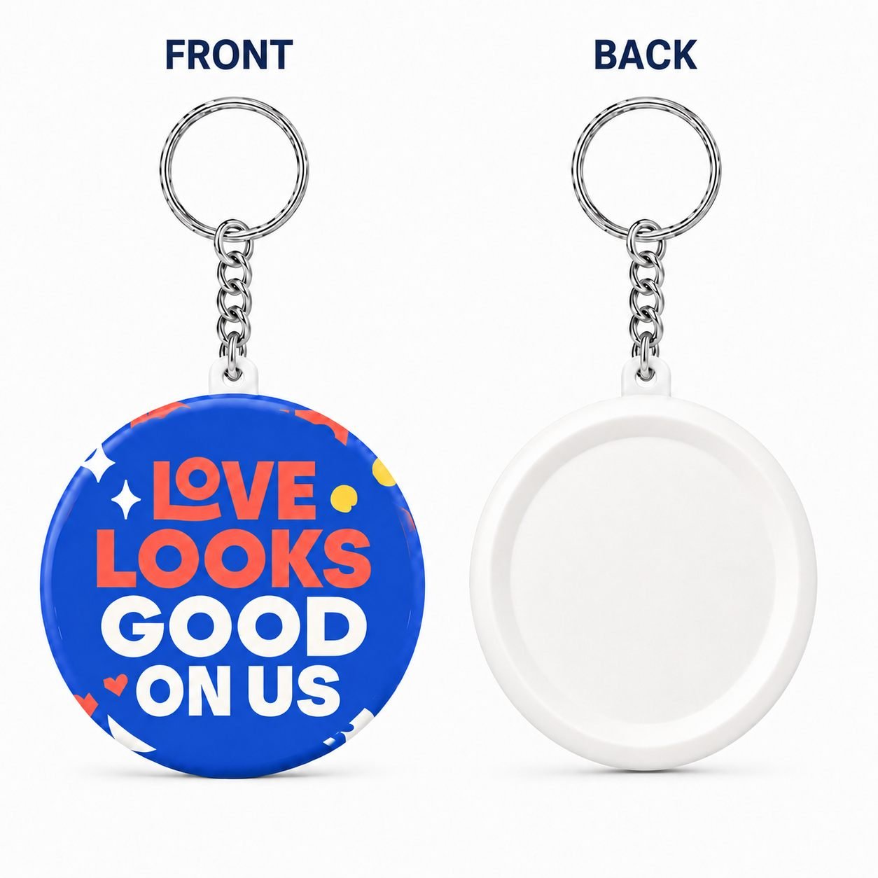 Love Looks Good on Us Anniversary Keychain view 2