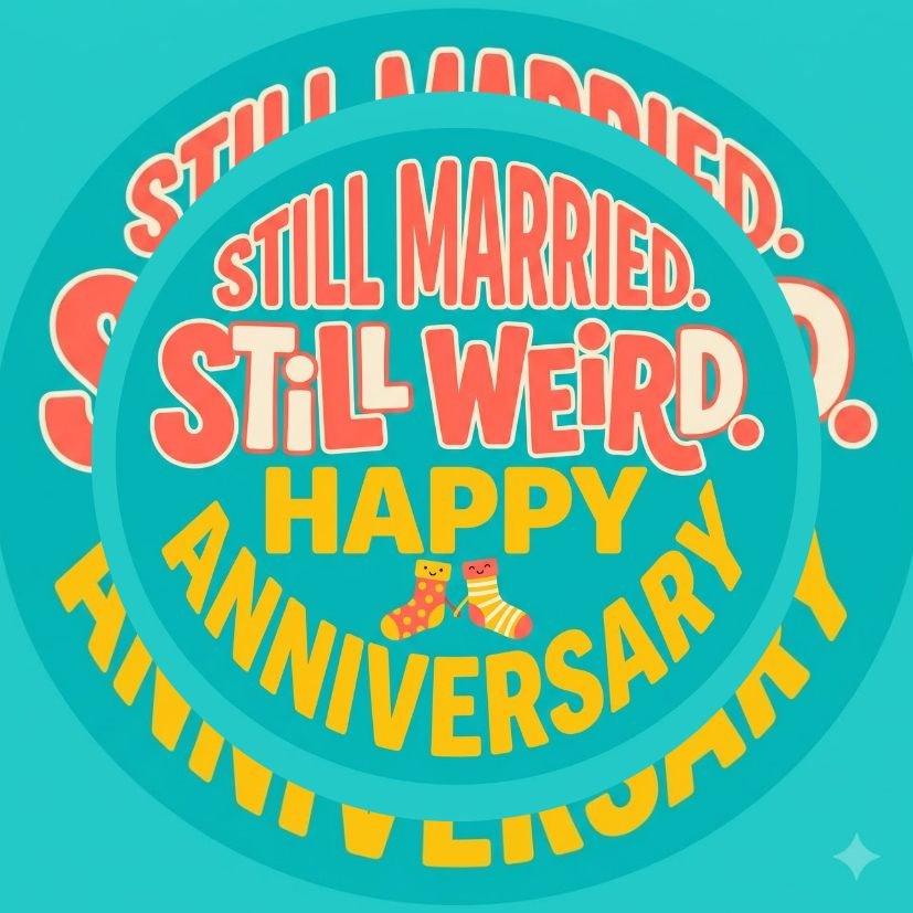 Turquoise Still Married Still Weird Anniversary Keychain view 6