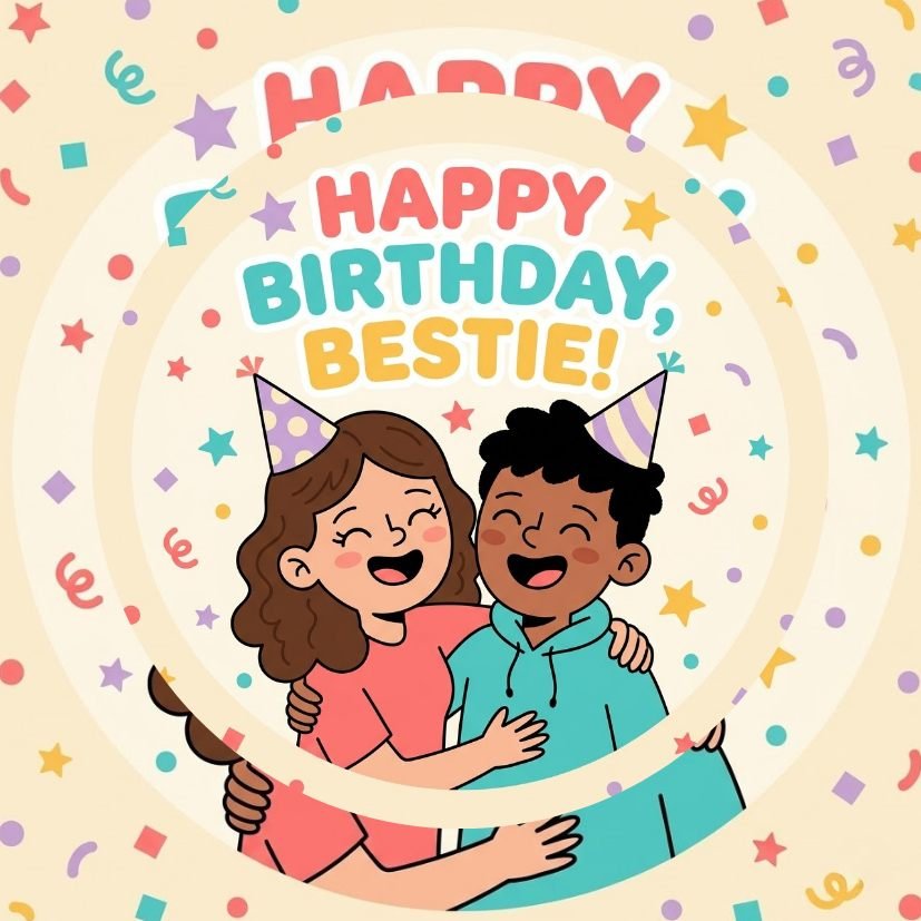 Happy Birthday Bestie Celebration Keychain view 6