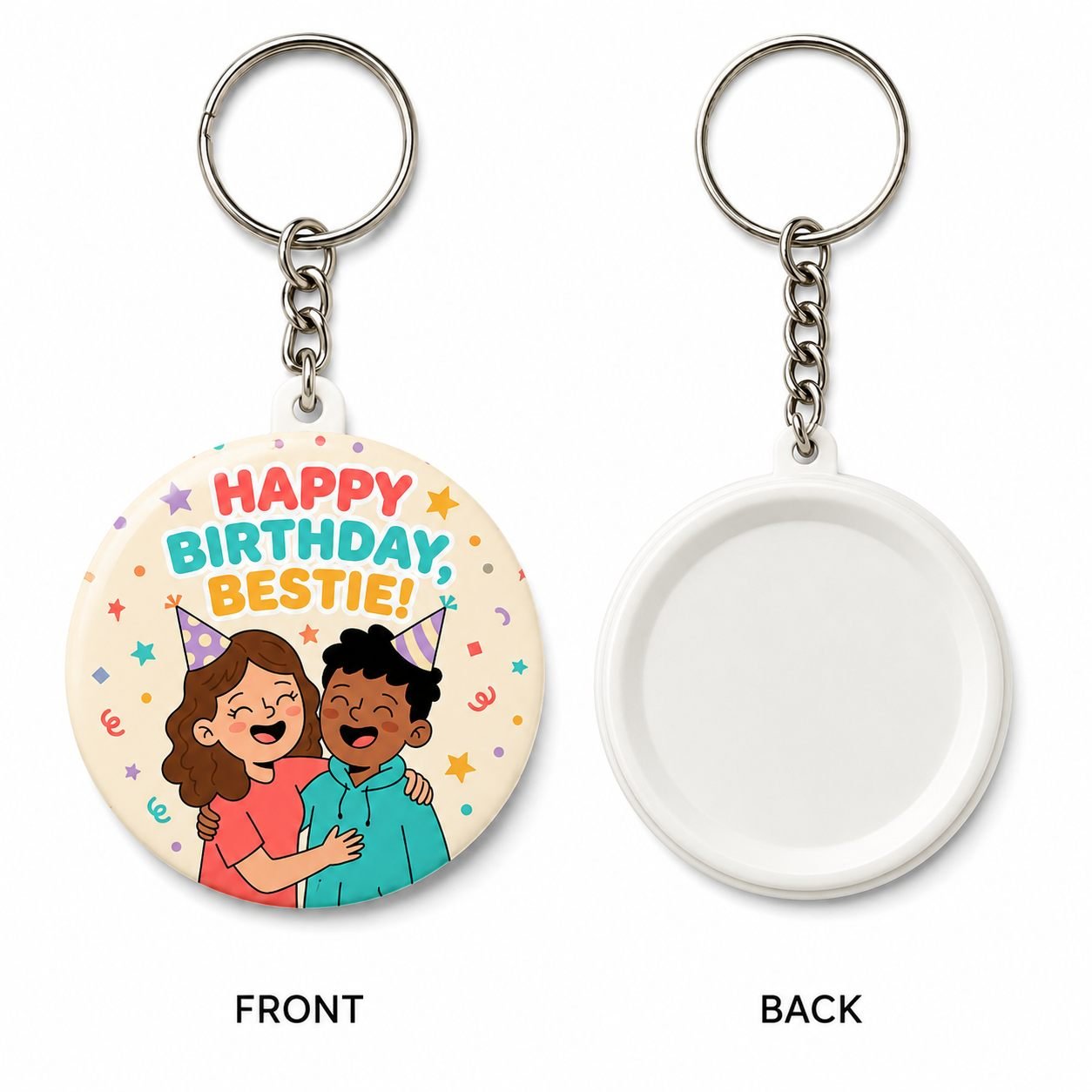 Happy Birthday Bestie Celebration Keychain view 2