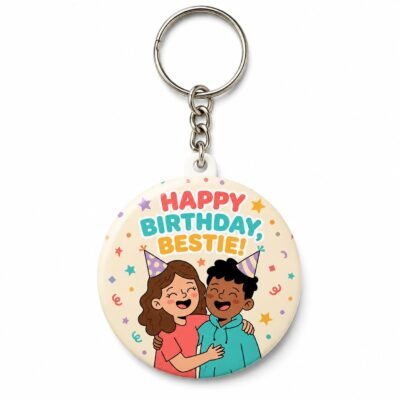 Happy Birthday Bestie Celebration Keychain