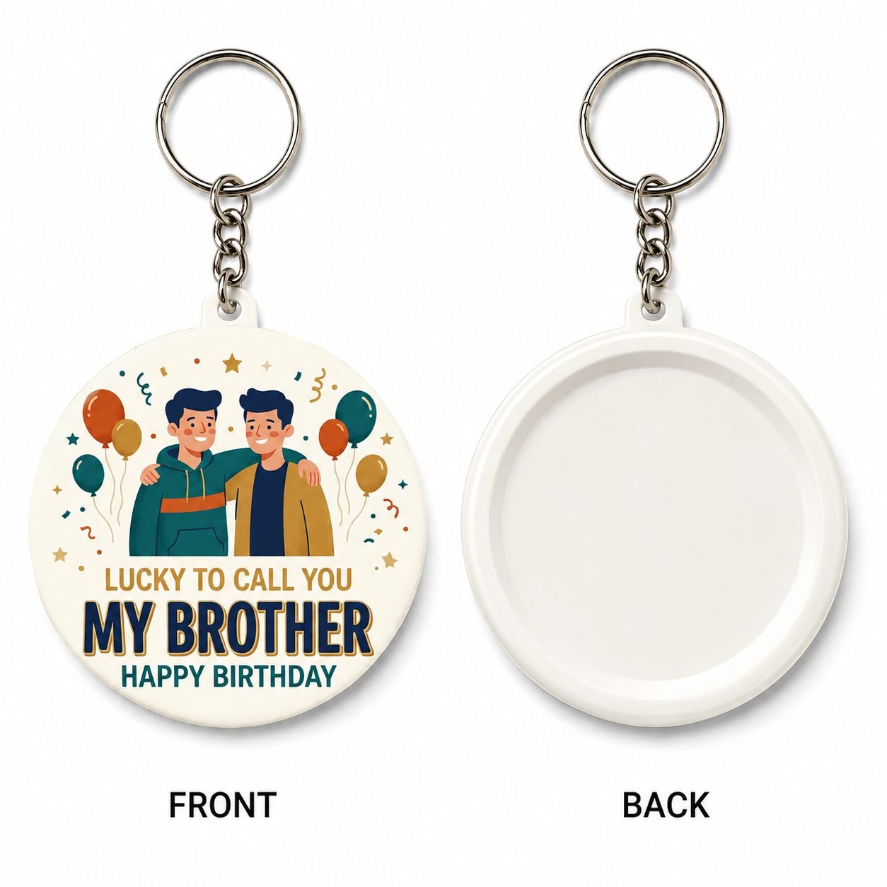 Lucky to Call You My Brother Birthday Keychain view 2