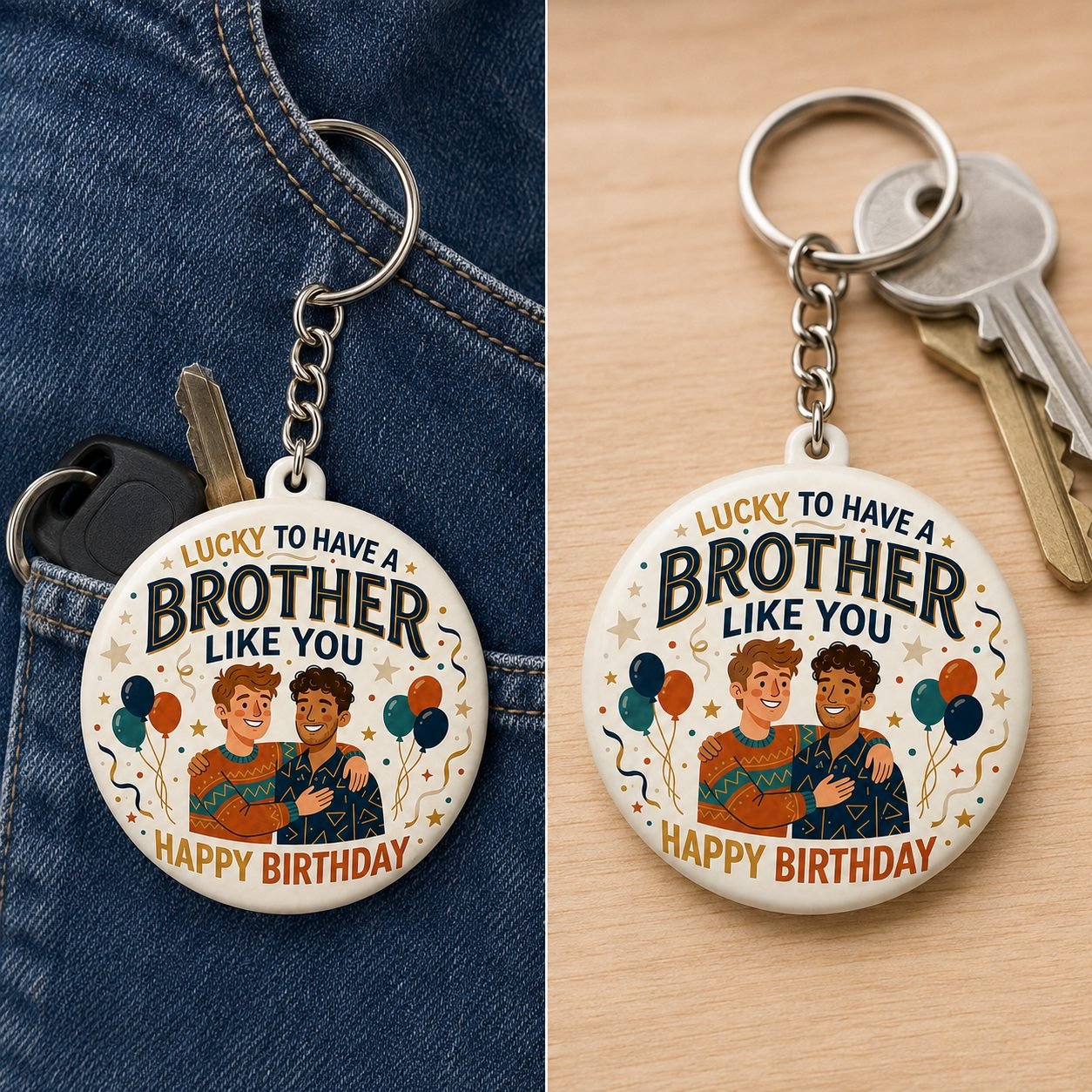 Lucky to Have a Brother Like You Keychain view 3