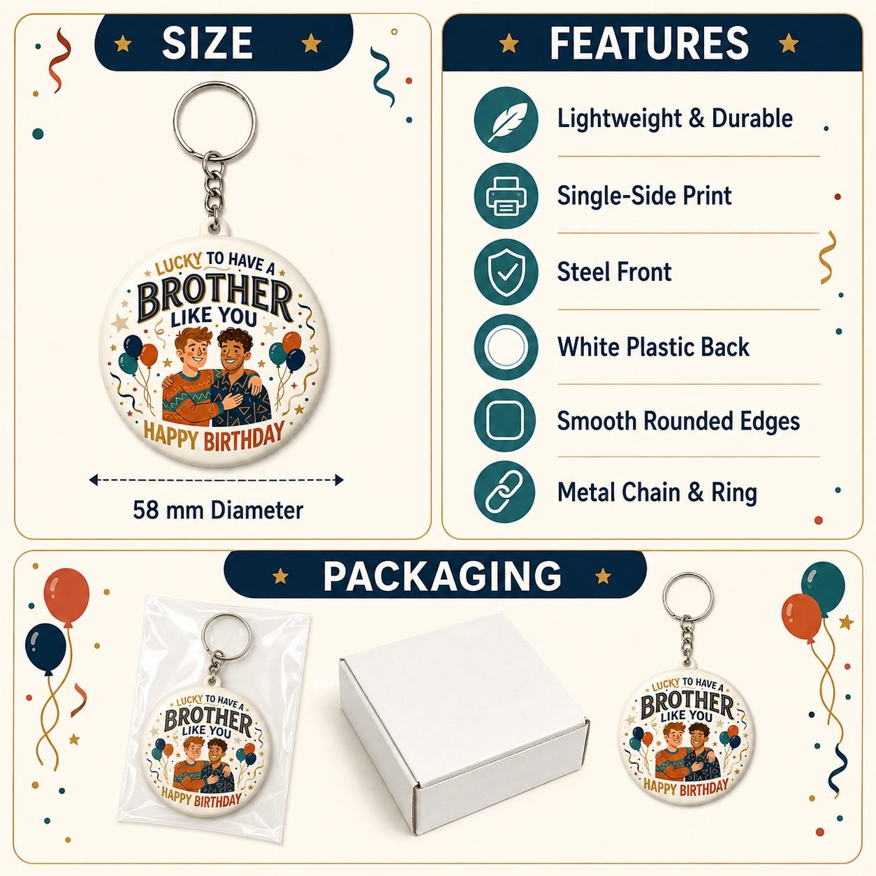 Lucky to Have a Brother Like You Keychain view 5