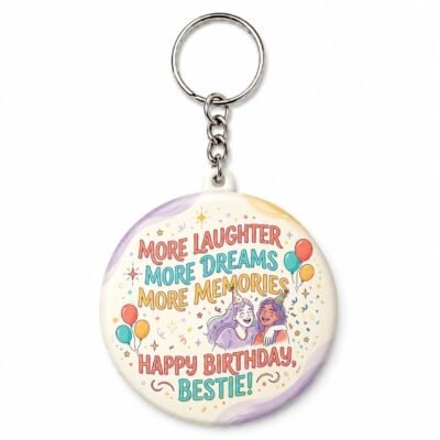 More Laughter More Dreams Bestie Keychain