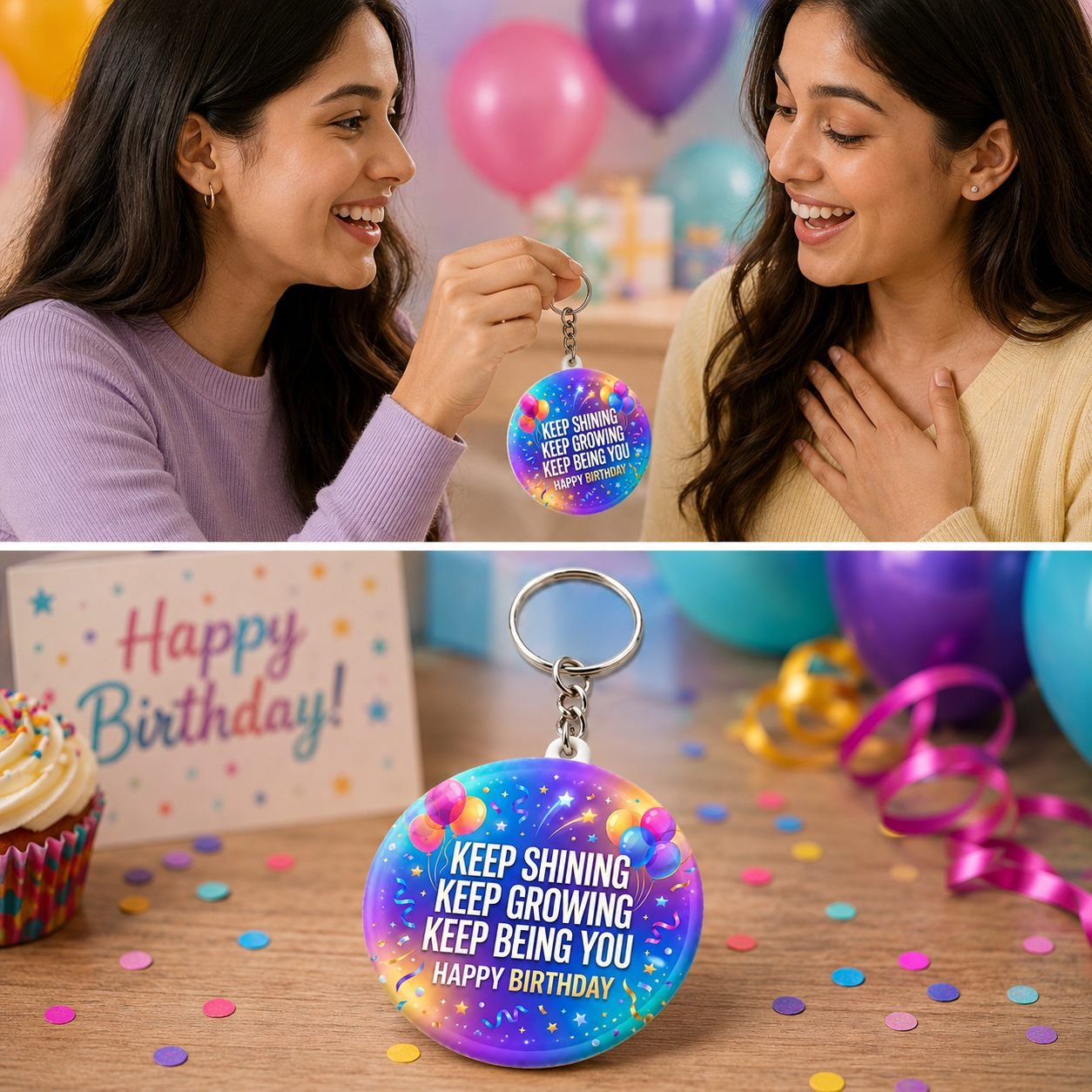 Keep Shining Keep Growing Birthday Keychain view 4