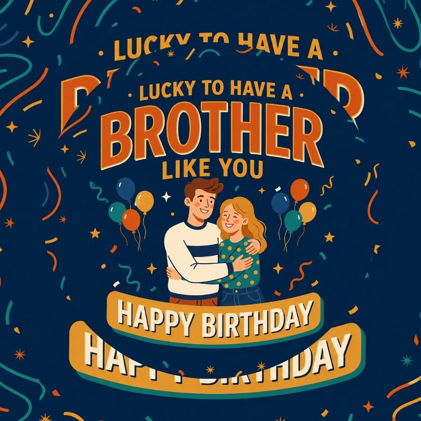 Bold Orange Brother Birthday Keychain view 6