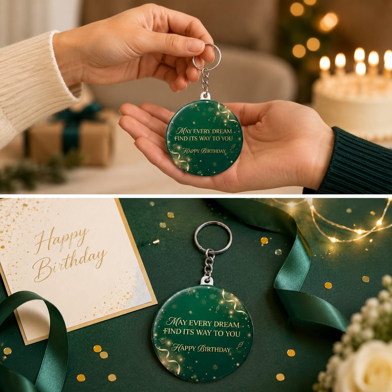 May Every Dream Find Its Way Birthday Keychain view 3