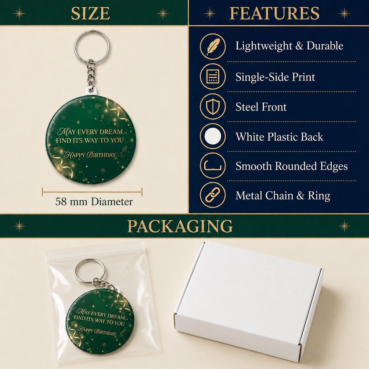 May Every Dream Find Its Way Birthday Keychain view 5