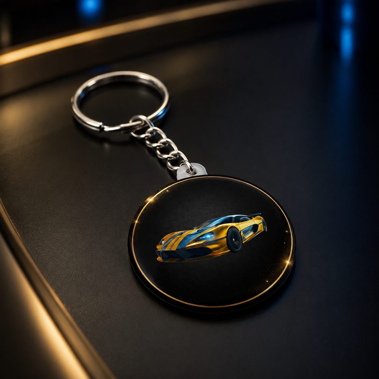 Emerald Art Deco Designer Keychain view 2