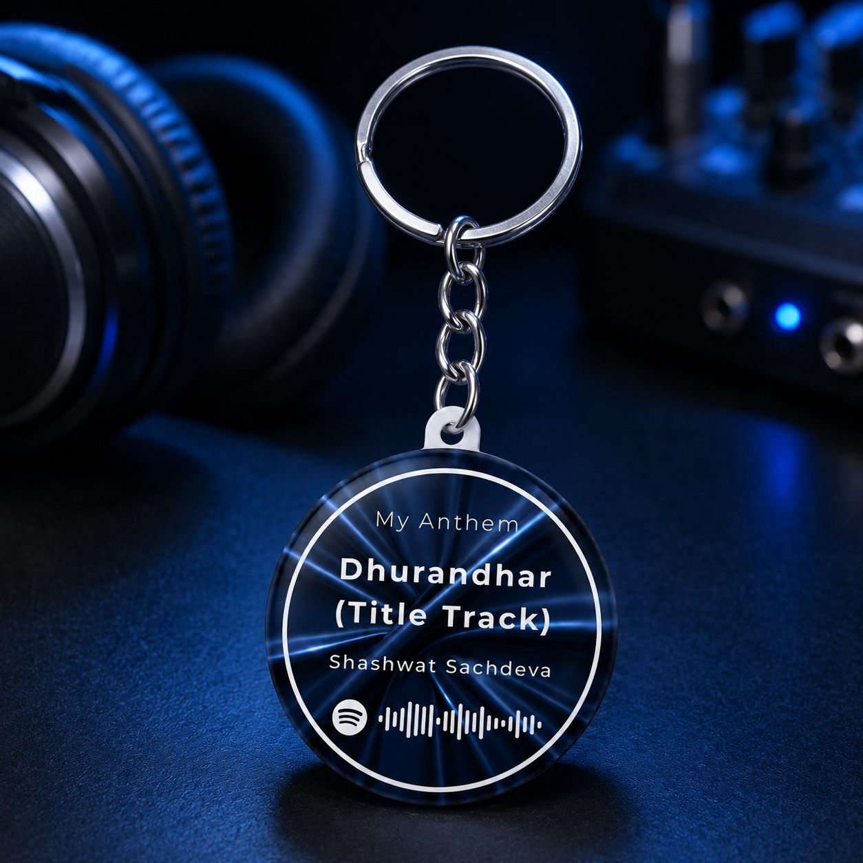 Celestial Crescent Moon Designer Keychain view 2
