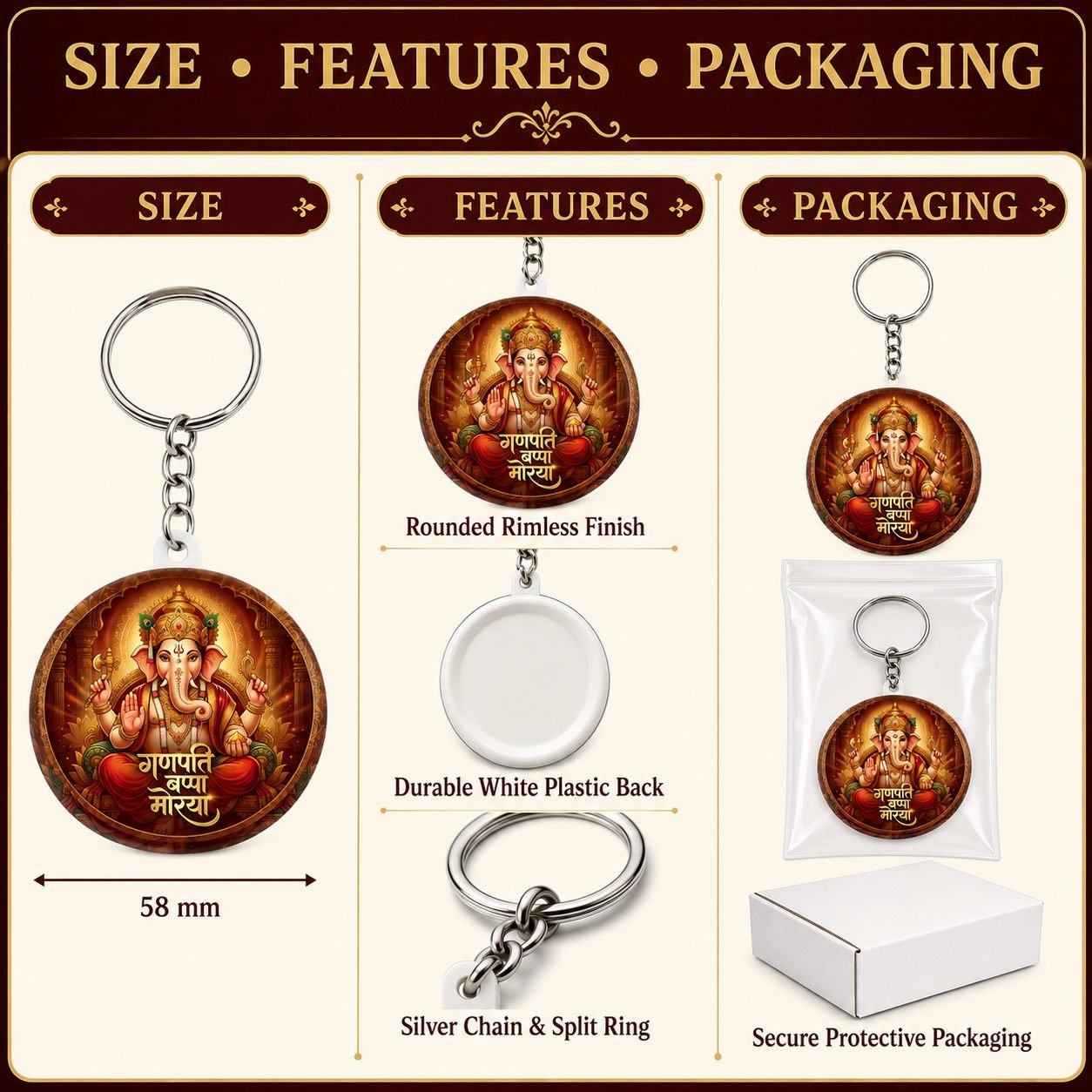 Ganpati Bappa Morya Keychain view 5