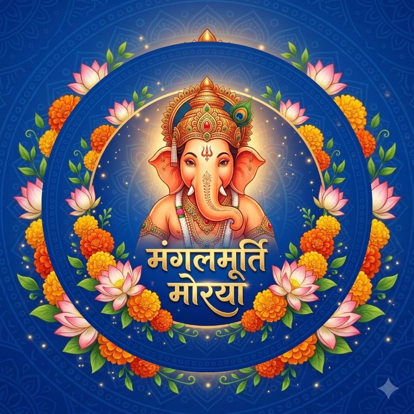 Mangalmurti Morya Floral Ganesha Keychain view 7