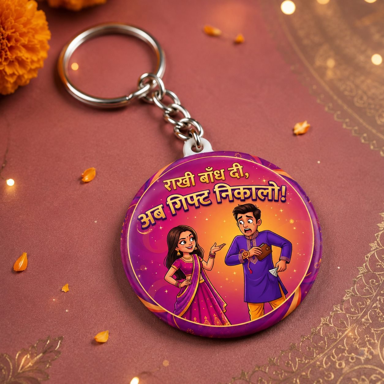 Rakhi Bandh Di Ab Gift Nikalo Funny Keychain view 4
