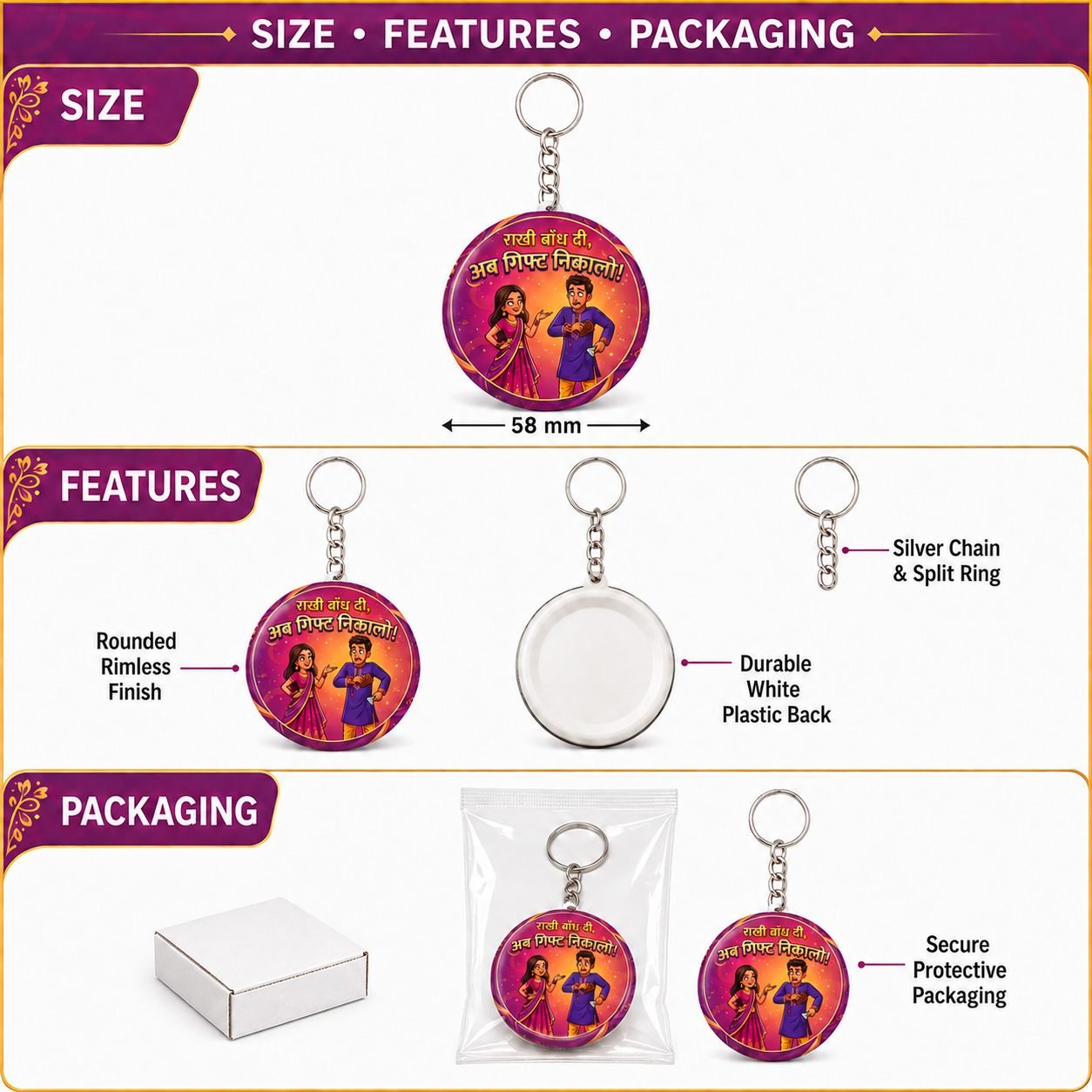 Rakhi Bandh Di Ab Gift Nikalo Funny Keychain view 6