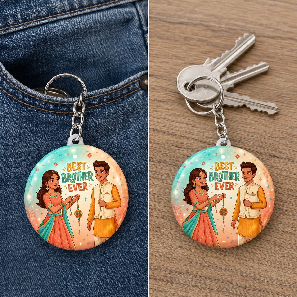 Best Brother Ever Raksha Bandhan Keychain view 4