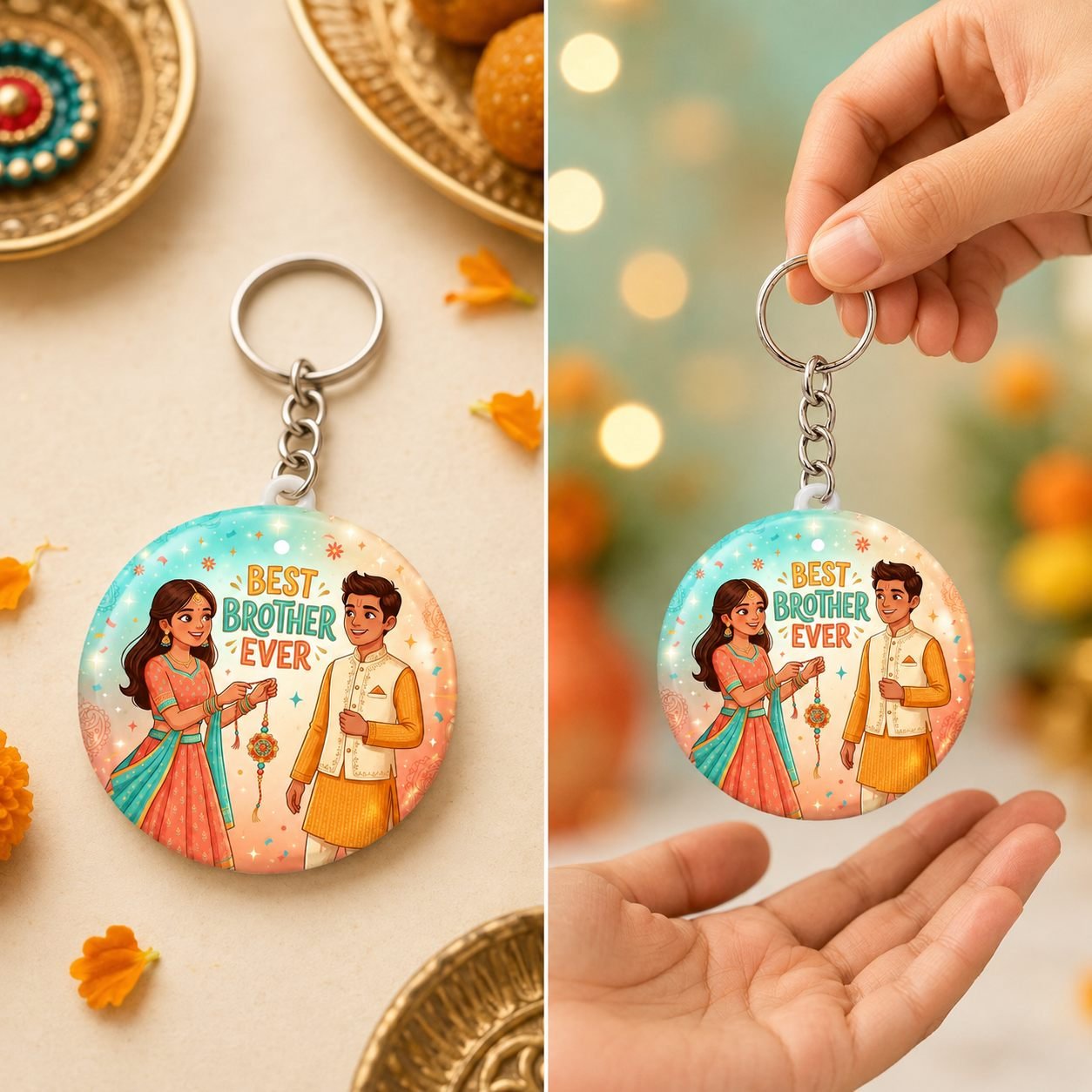 Best Brother Ever Raksha Bandhan Keychain view 5