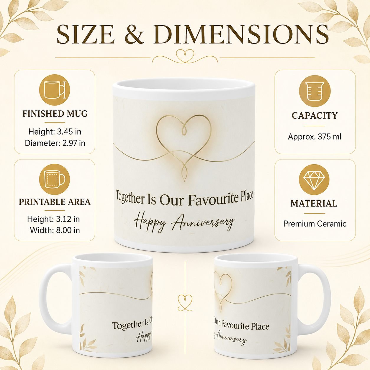 Together Is Our Favourite Place Anniversary Mug – 325 ml view 13