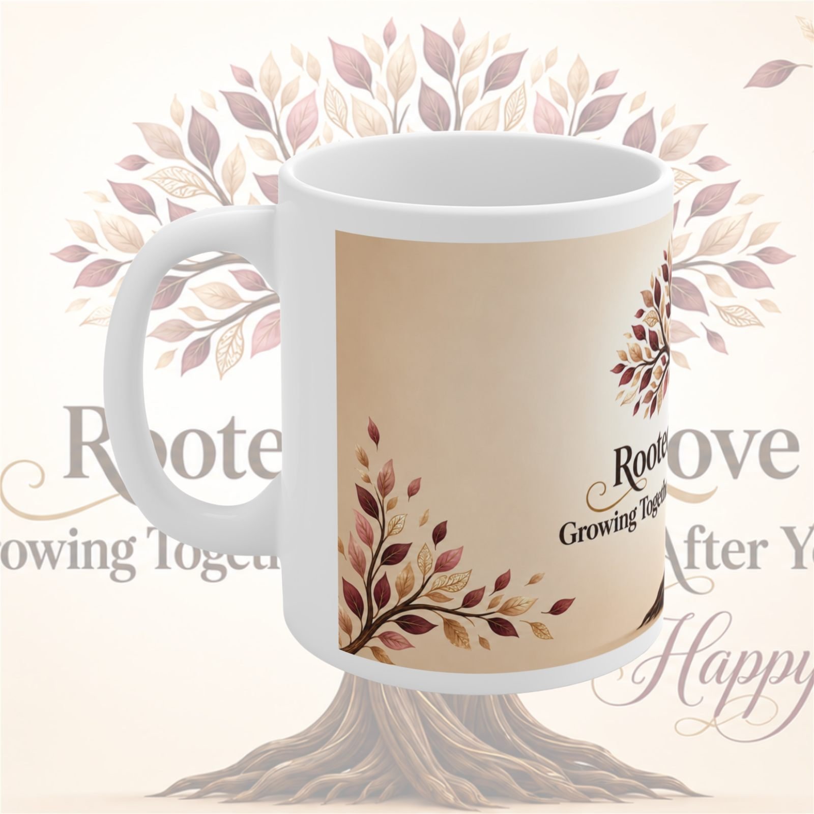 Rooted in Love Intertwined Tree Anniversary Mug – 325 ml view 2