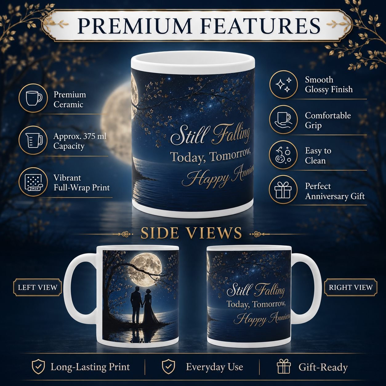 Still Falling for You Moonlit Anniversary Mug – 325 ml view 11