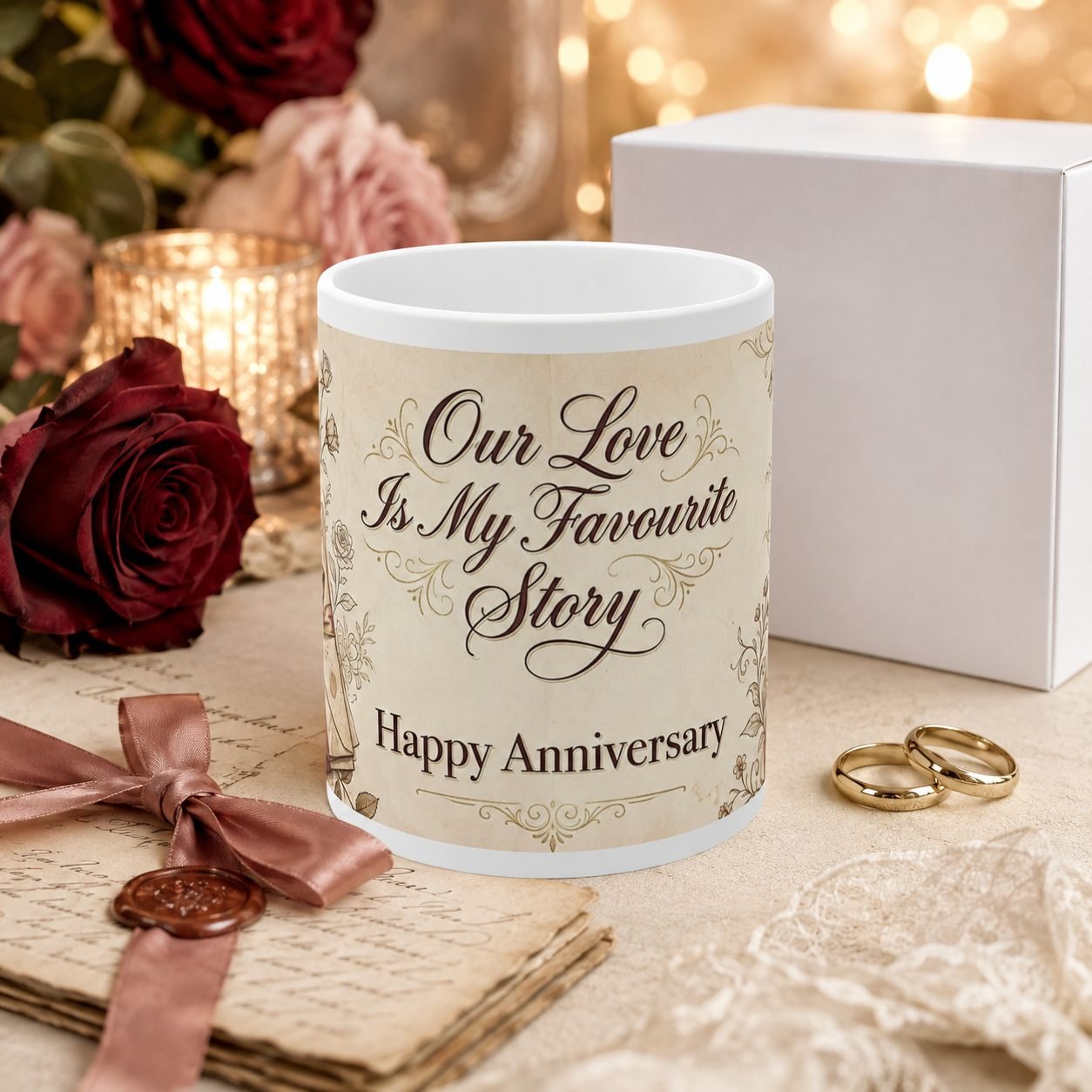 Our Love Is My Favourite Story Anniversary Mug – 325 ml view 8