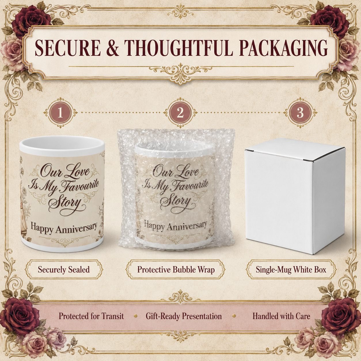 Our Love Is My Favourite Story Anniversary Mug – 325 ml view 9