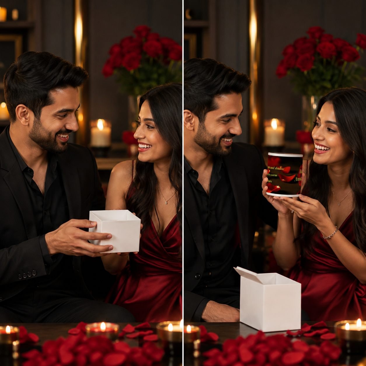Through Light and Shadow Red Rose Anniversary Mug – 325 ml view 4
