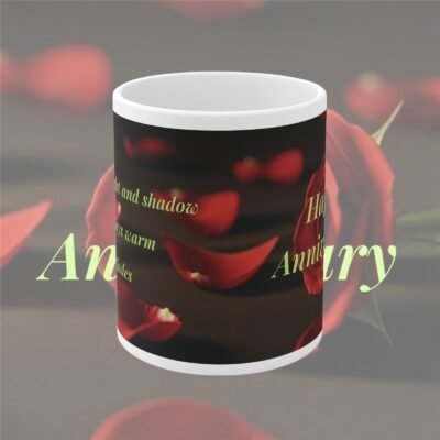 Through Light and Shadow Red Rose Anniversary Mug – 325 ml