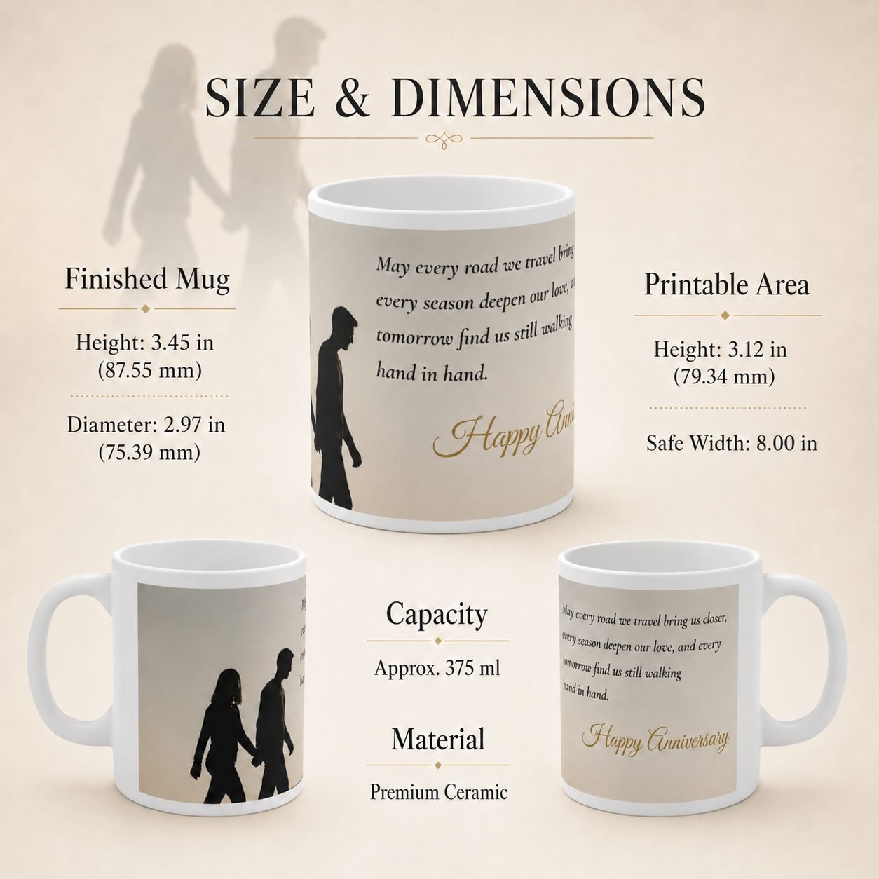 Every Road Brings Us Closer Anniversary Mug – 325 ml view 11