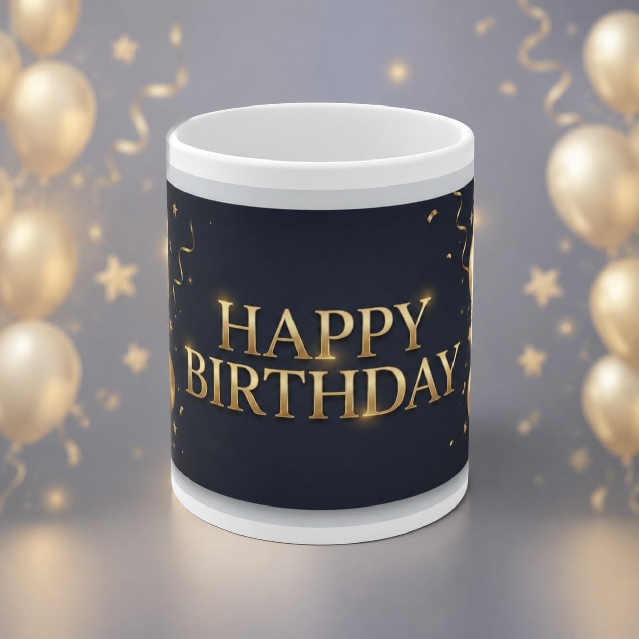 Midnight Gold Celebration Birthday Mug – 325 ml view 1