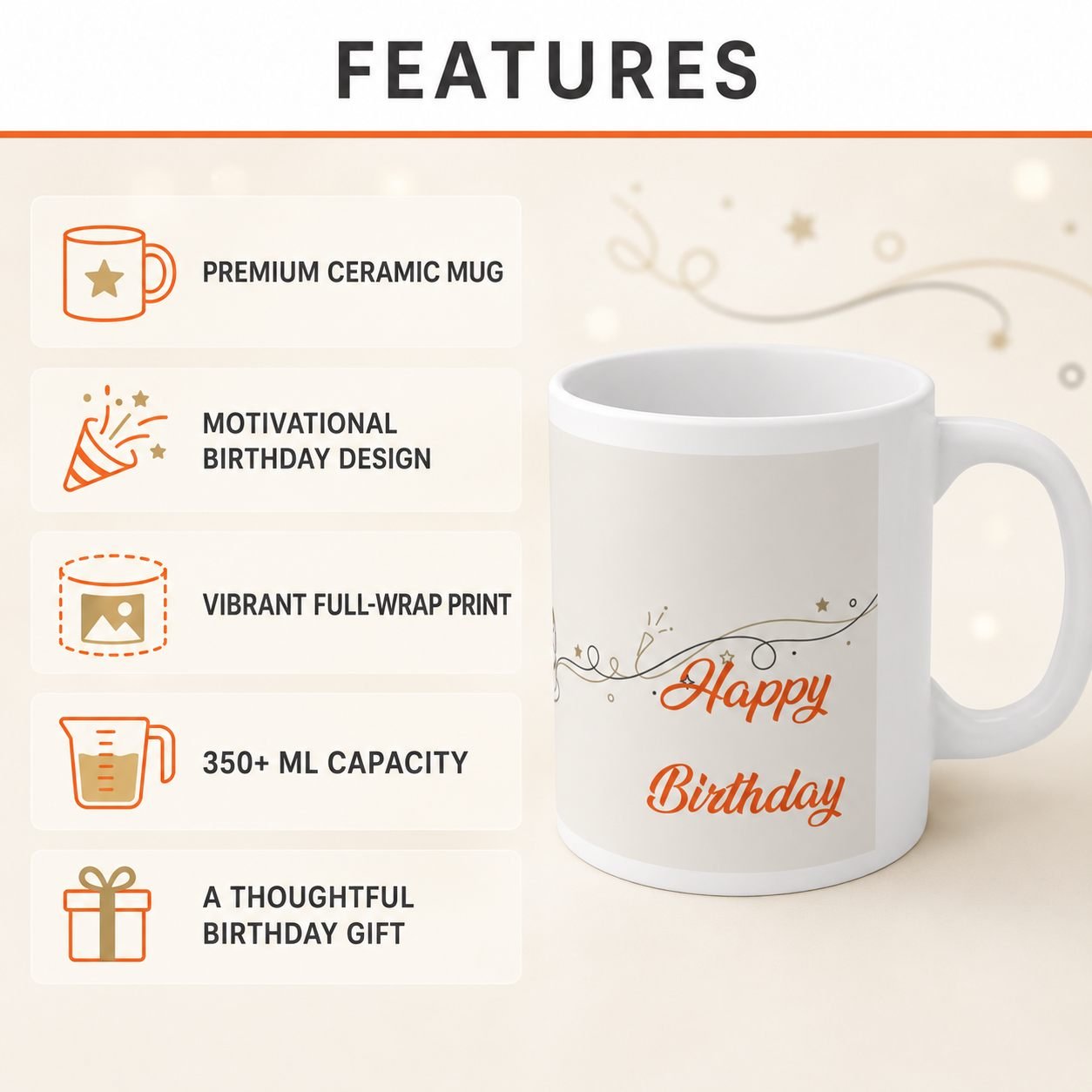 Dream Fearlessly Motivational Birthday Ceramic Mug view 15