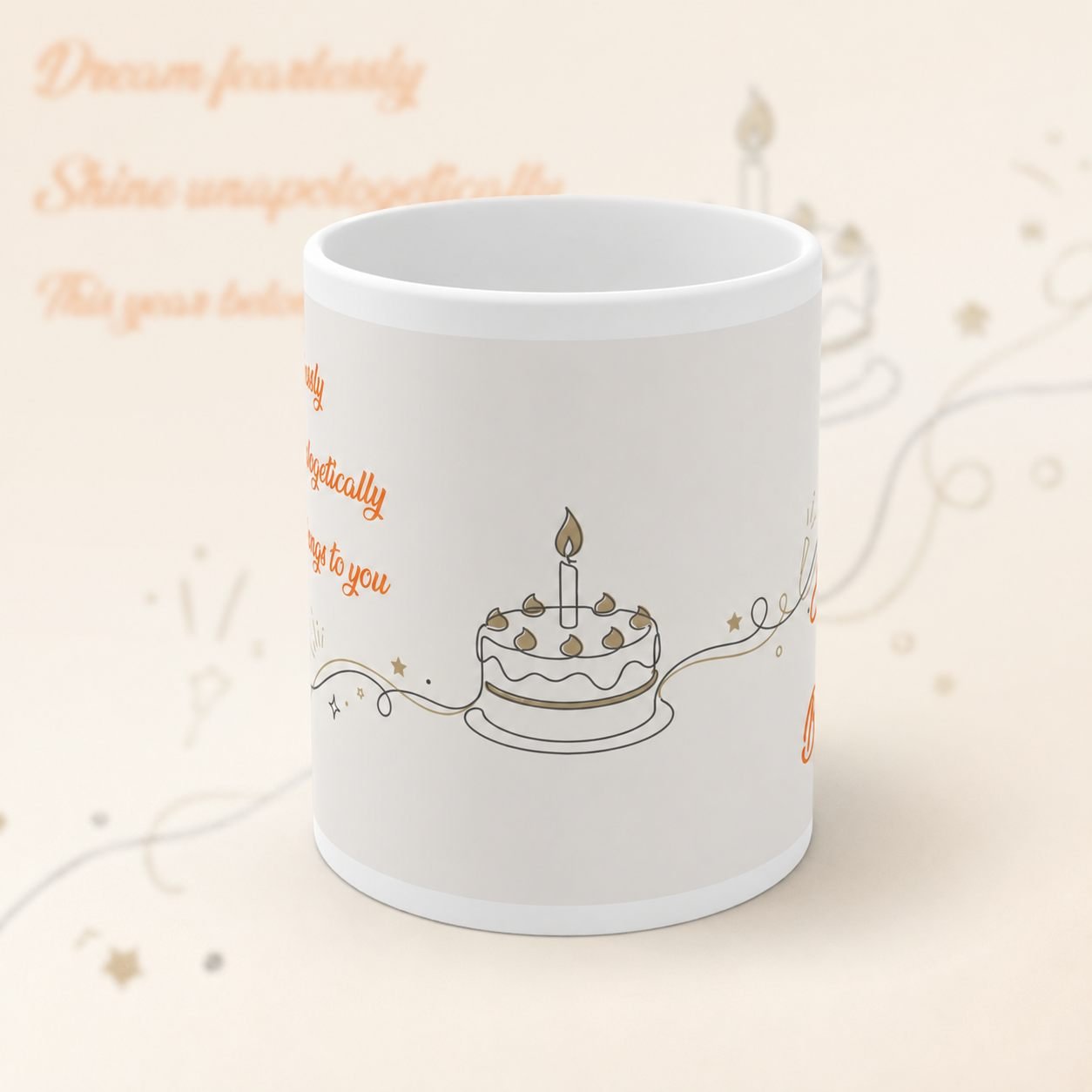 Dream Fearlessly Motivational Birthday Ceramic Mug view 1